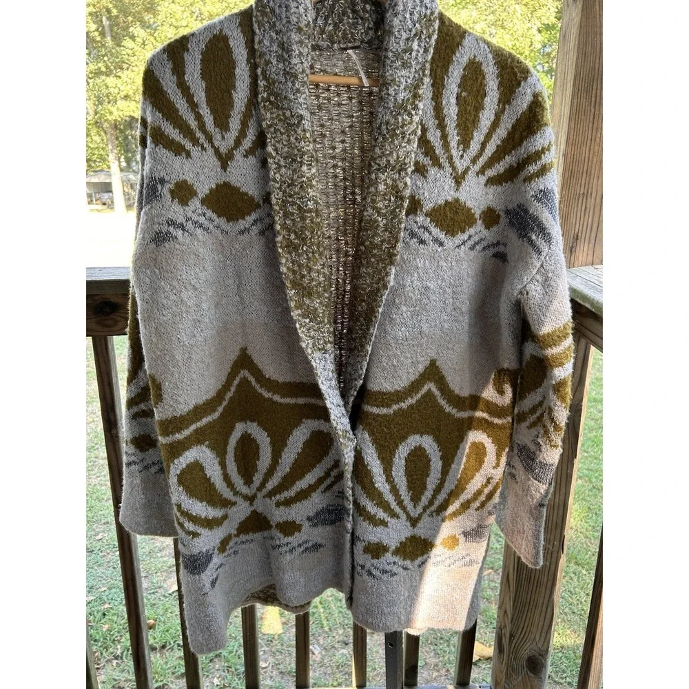 Free People Nocturnal Patterned Cardigan Small